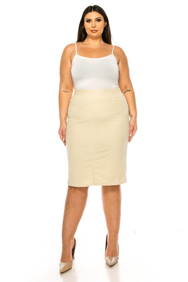 Corduroy Skirt Plus Size