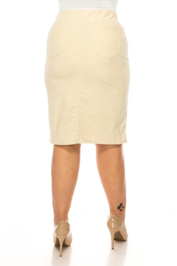 Corduroy Skirt Plus Size