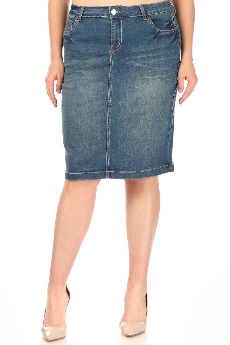 Denim Skirt Plus Size