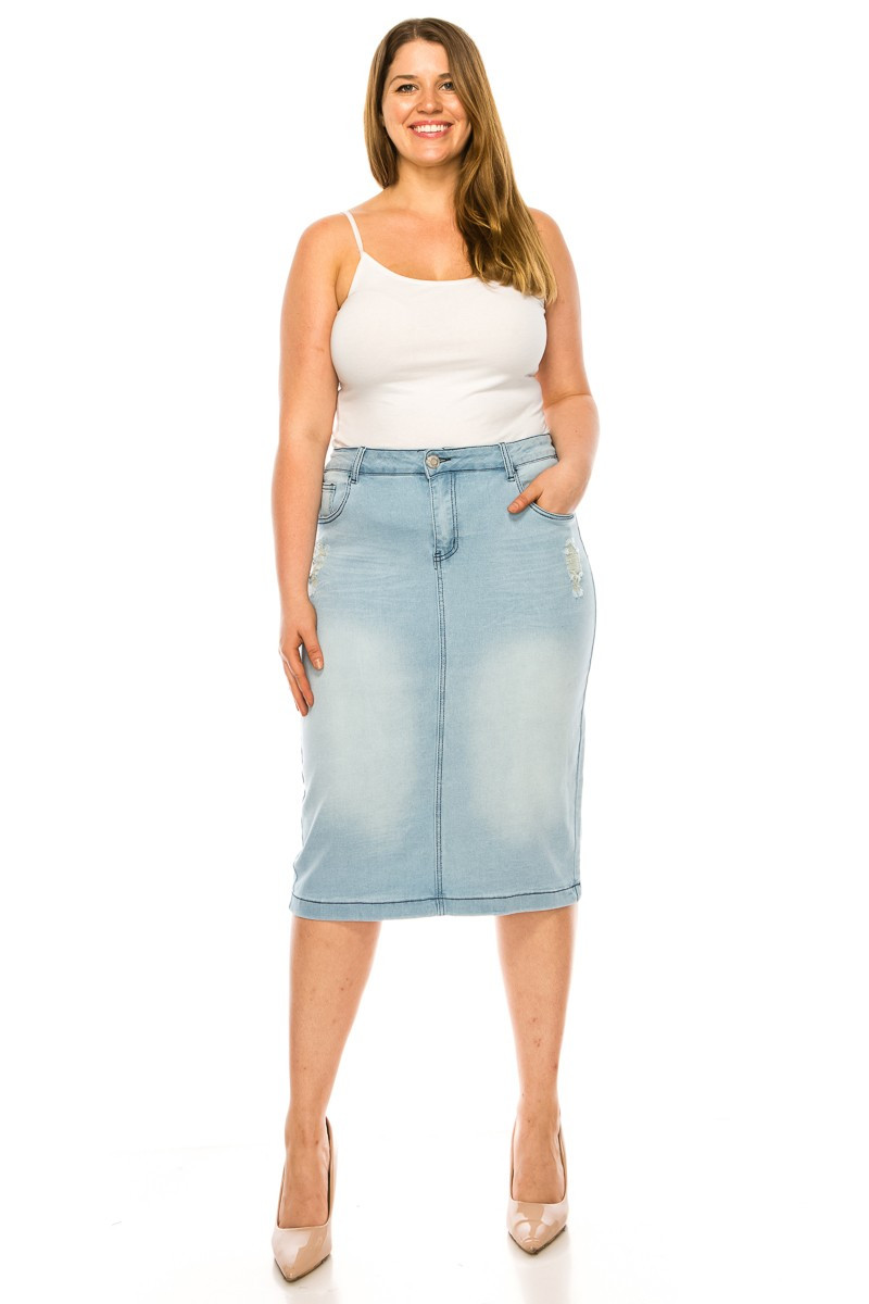 Denim Skirt Plus Size
