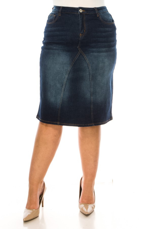 Denim Skirt Plus Size
