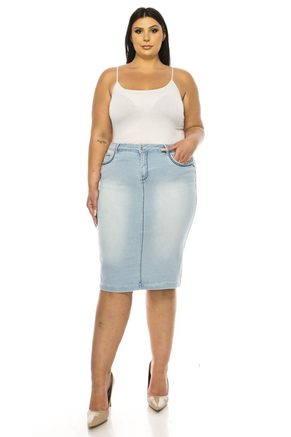 Denim Skirt Plus Size