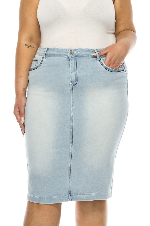 Denim Skirt Plus Size