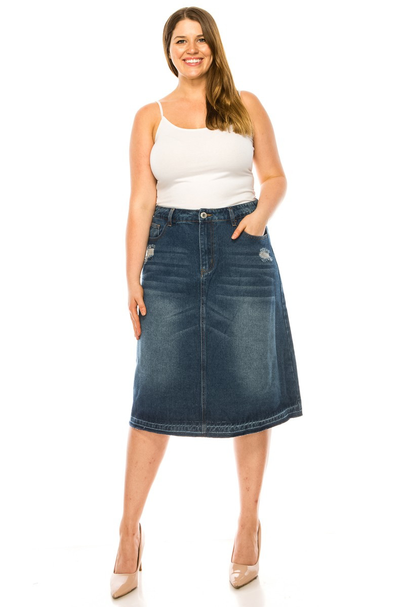 Denim Skirt Plus Size
