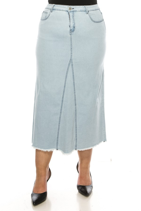 Denim Long Skirt Plus Size