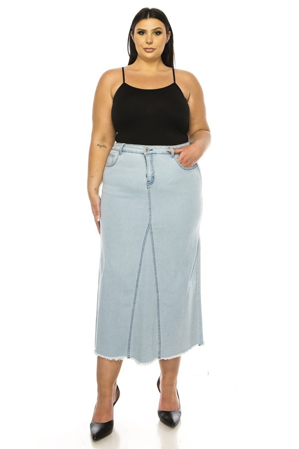 Denim Long Skirt Plus Size