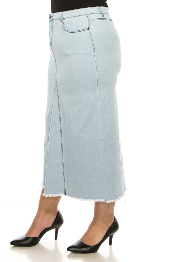 Denim Long Skirt Plus Size