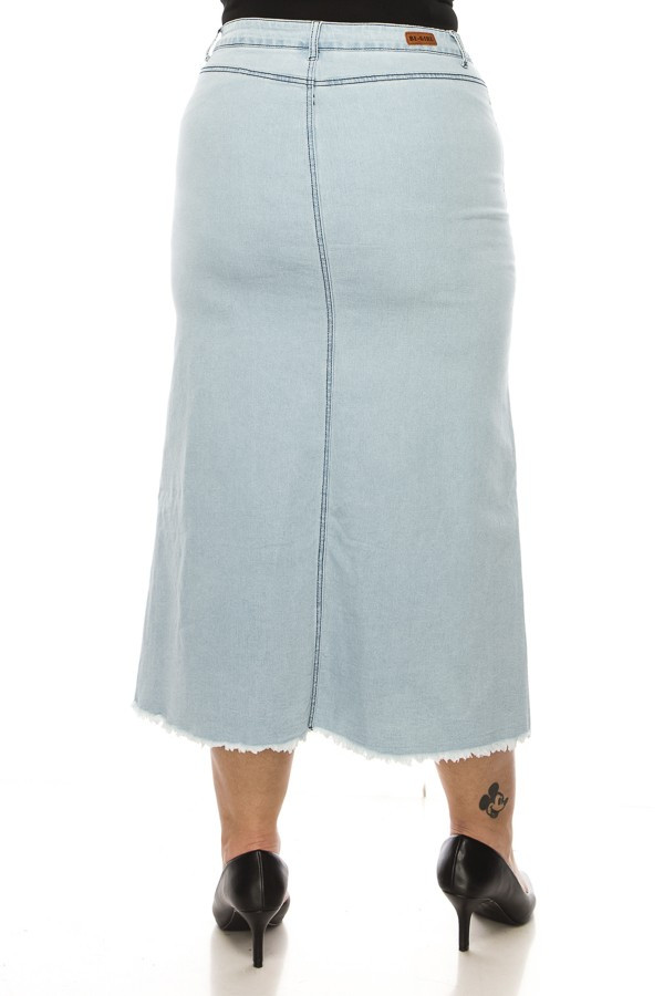 Denim Long Skirt Plus Size