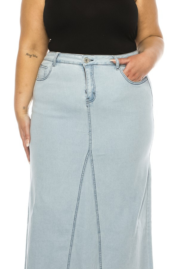 Denim Long Skirt Plus Size