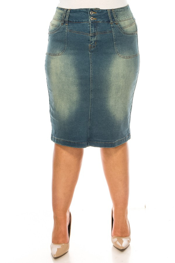 Denim Skirt Plus Size