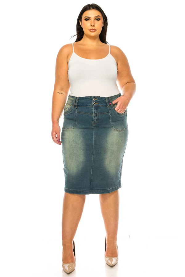 Denim Skirt Plus Size