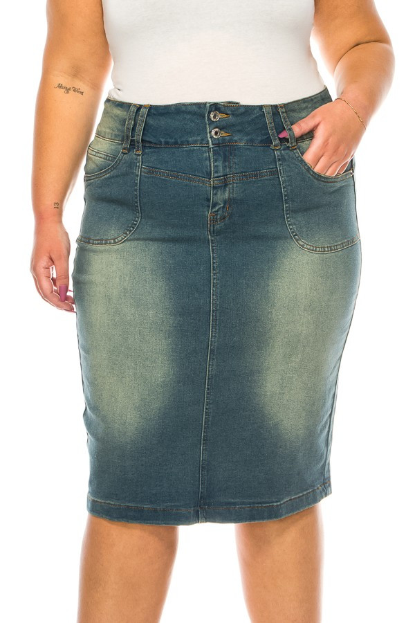 Denim Skirt Plus Size