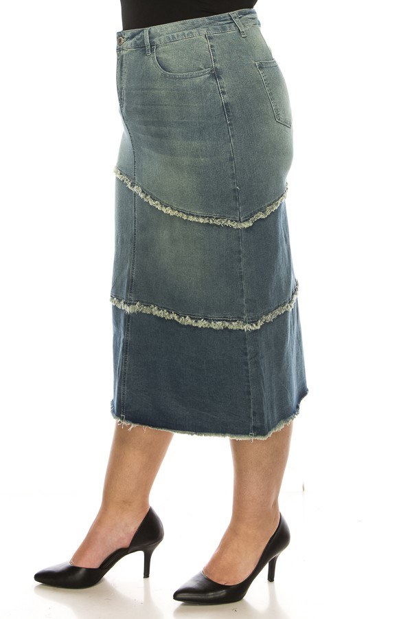 Denim Long Skirt Plus Size