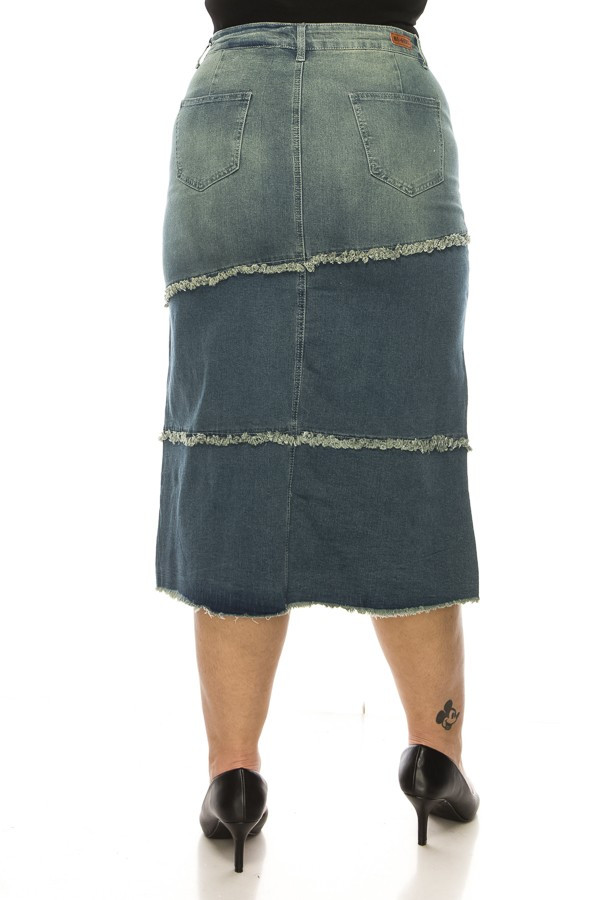 Denim Long Skirt Plus Size