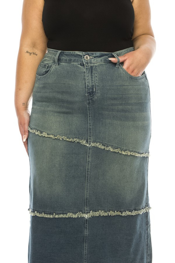 Denim Long Skirt Plus Size
