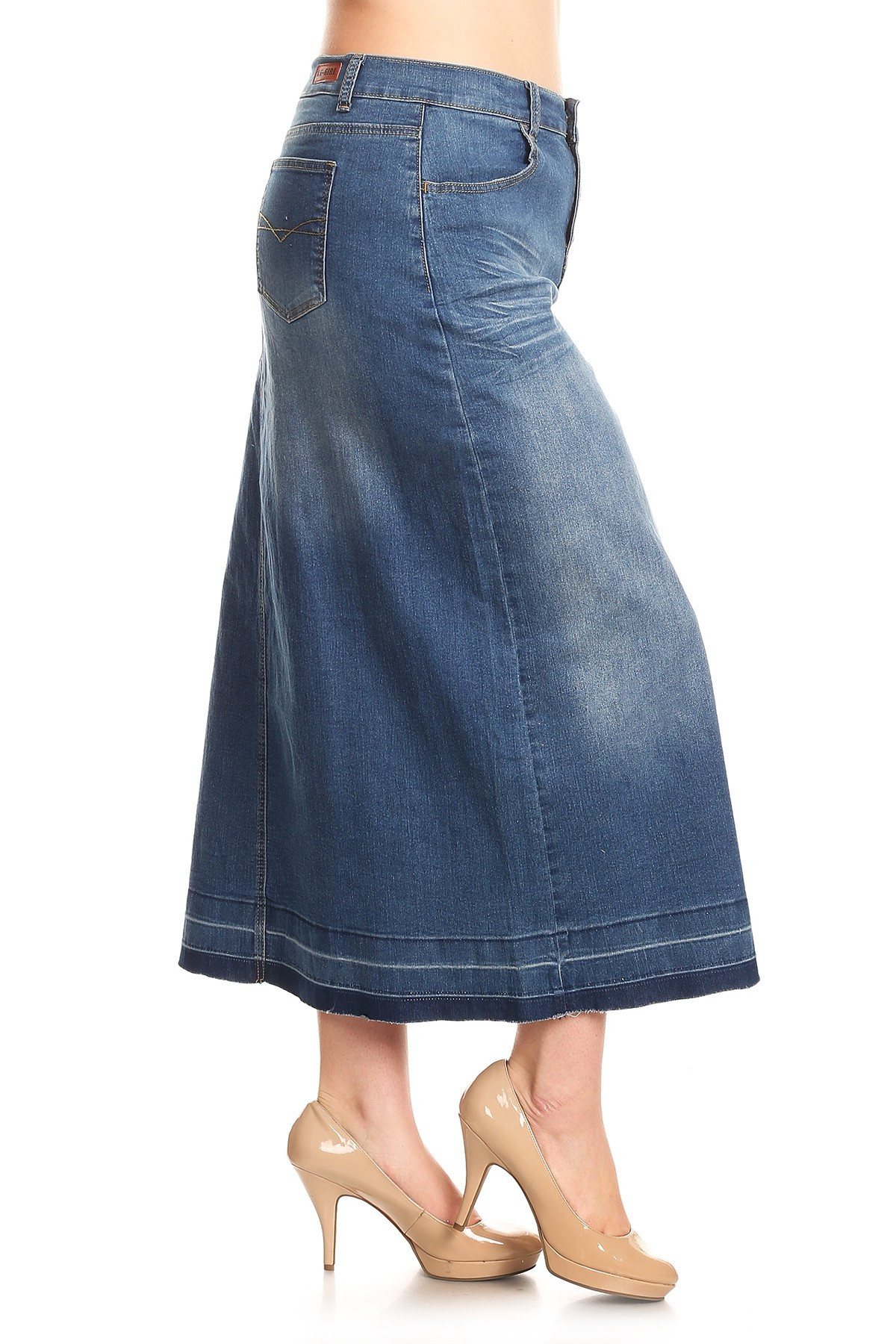 Denim Long Skirt Plus Size