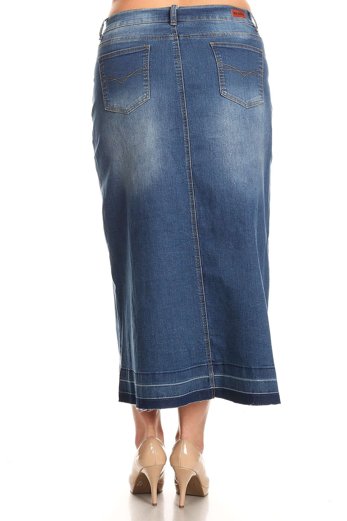 Denim Long Skirt Plus Size