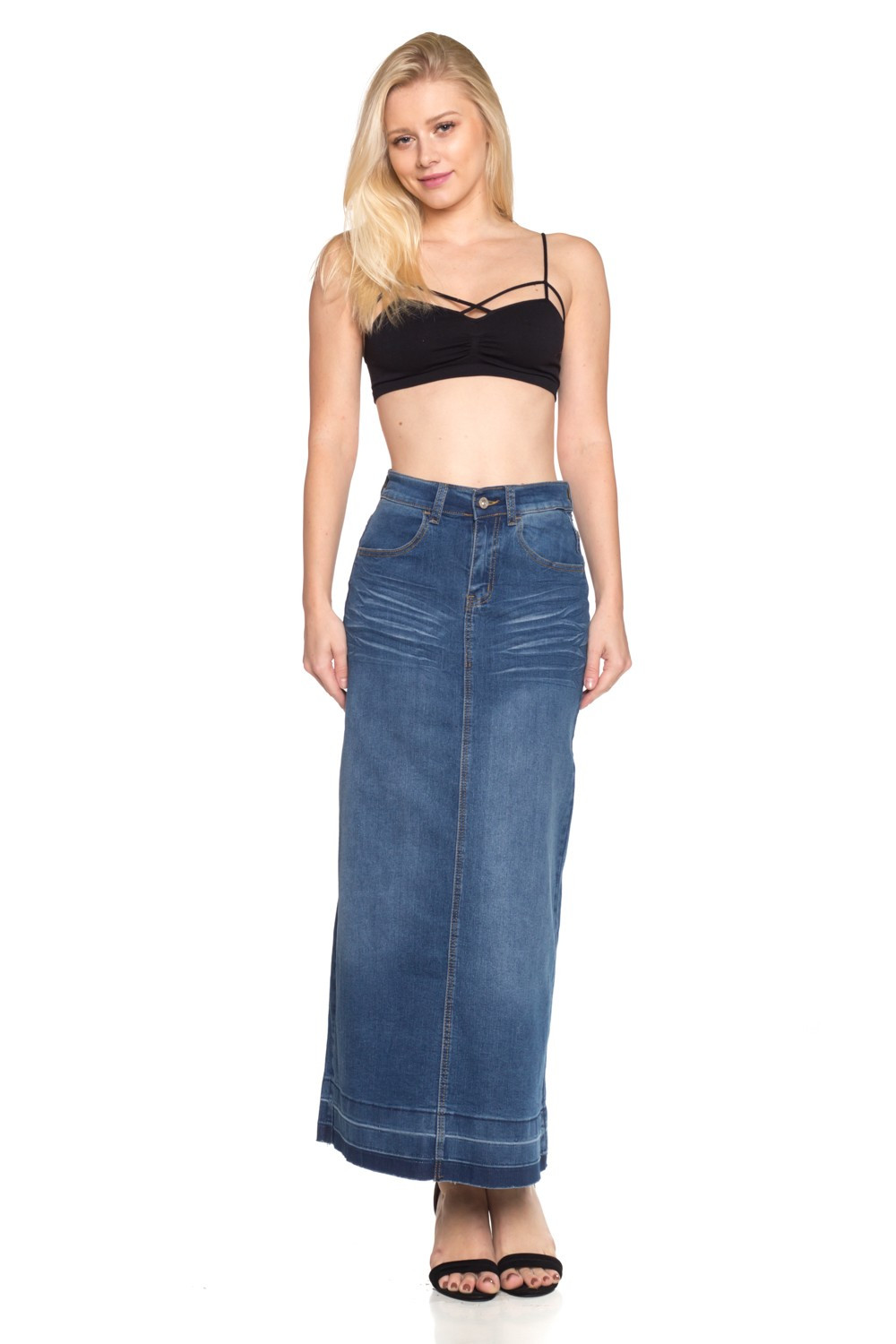 Denim Long Skirt
