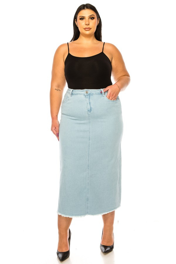 Denim Long Skirt Plus Size