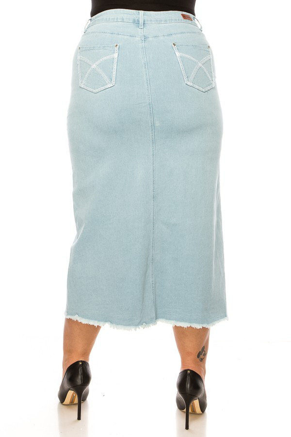 Denim Long Skirt Plus Size