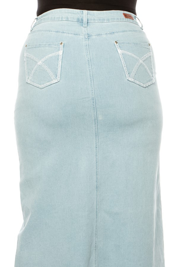 Denim Long Skirt Plus Size