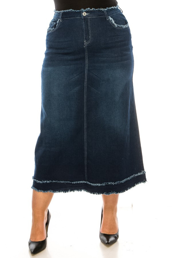 Denim Long Skirt Plus Size