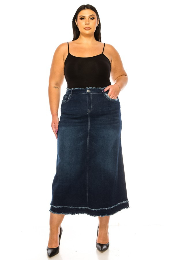 Denim Long Skirt Plus Size