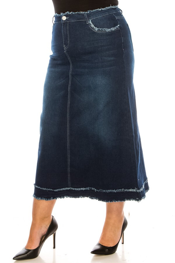 Denim Long Skirt Plus Size