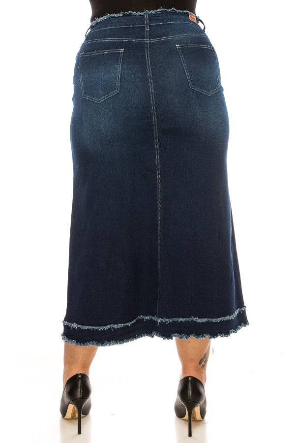 Denim Long Skirt Plus Size