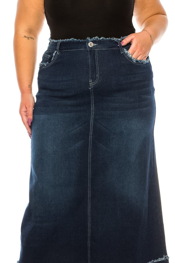 Denim Long Skirt Plus Size