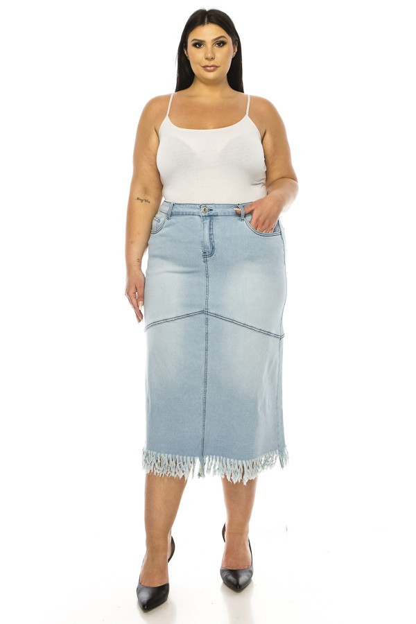 Denim Long Skirt Plus Size