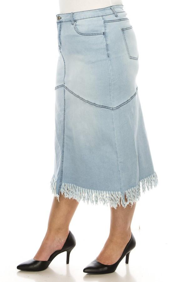 Denim Long Skirt Plus Size