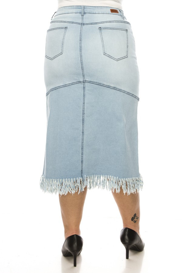 Denim Long Skirt Plus Size