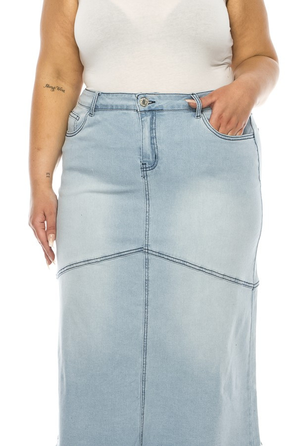Denim Long Skirt Plus Size