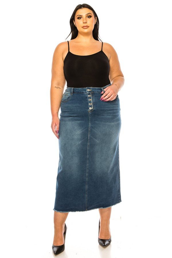 Denim Long Skirt Plus Size