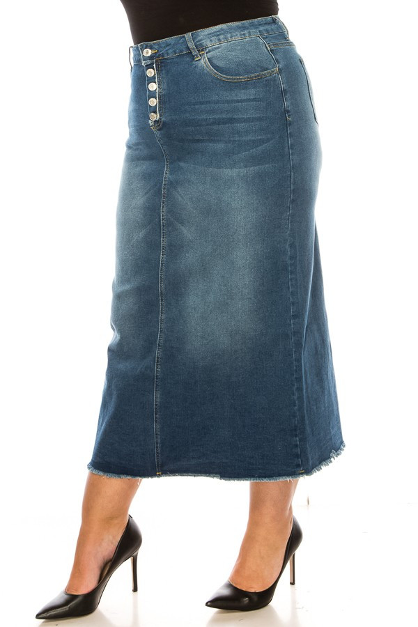 Denim Long Skirt Plus Size