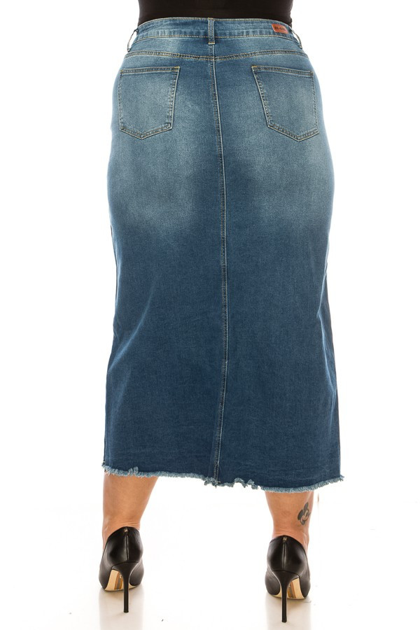 Denim Long Skirt Plus Size