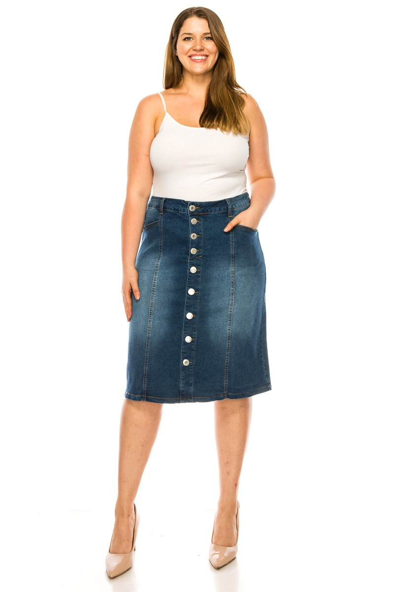 Denim Skirt Plus Size