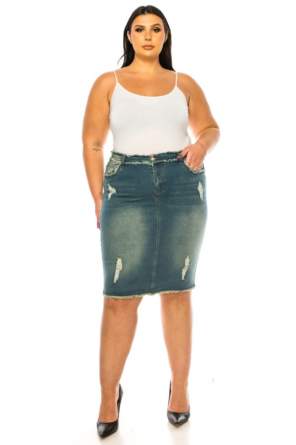 Denim Skirt Plus Size