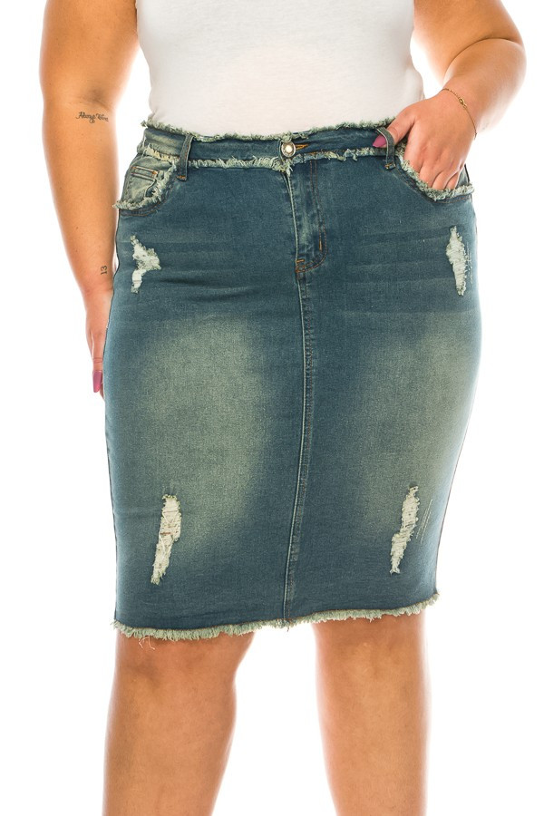 Denim Skirt Plus Size
