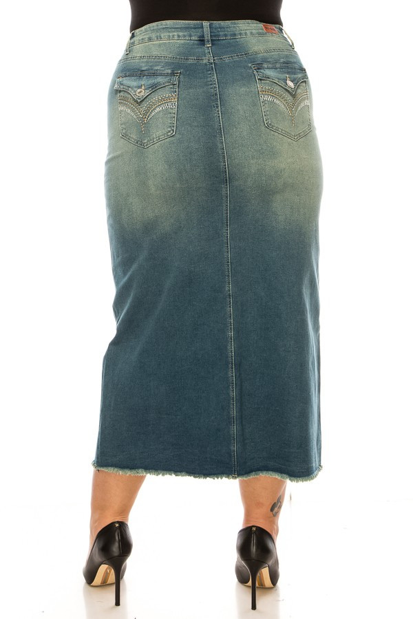 Denim Long Skirt Plus Size