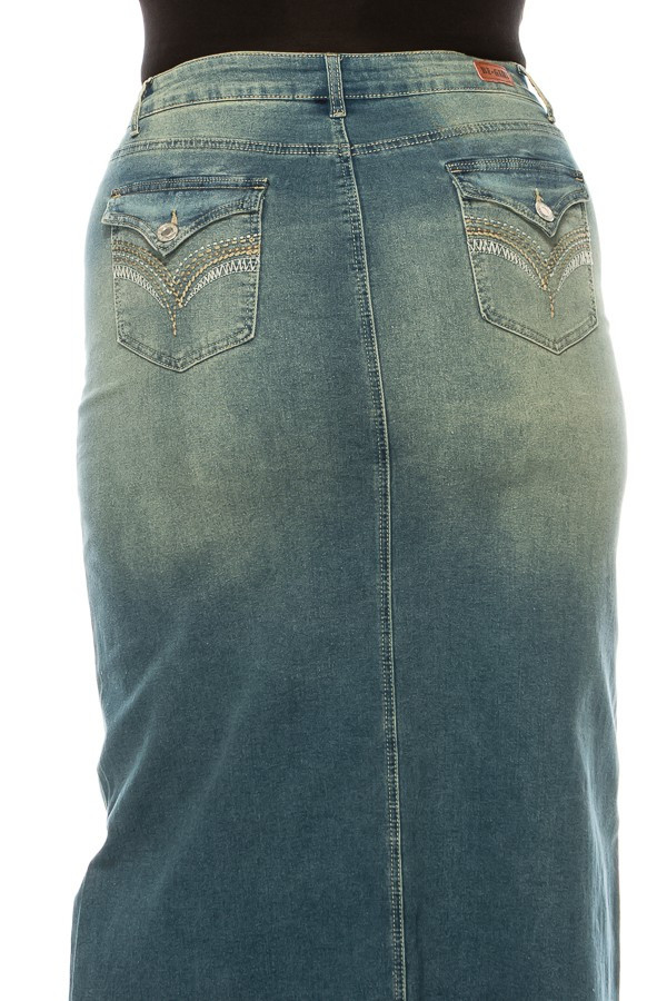 Denim Long Skirt Plus Size
