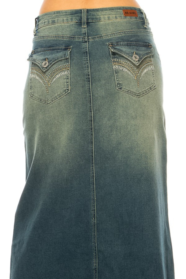 Denim Long Skirt