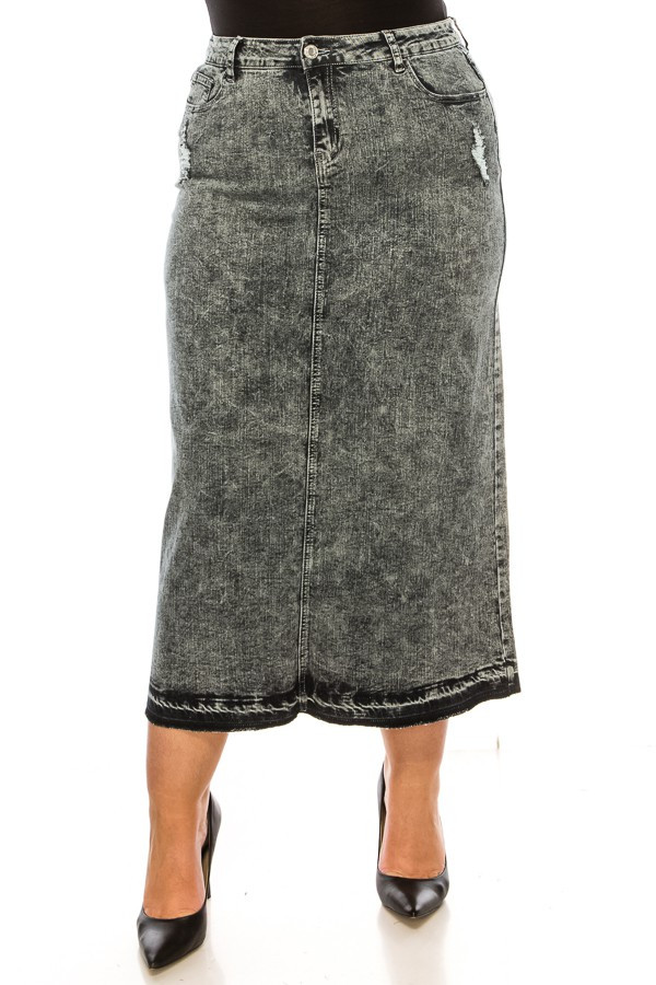 Denim Long Skirt Plus Size