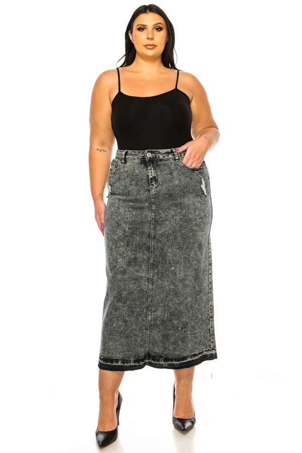 Denim Long Skirt Plus Size