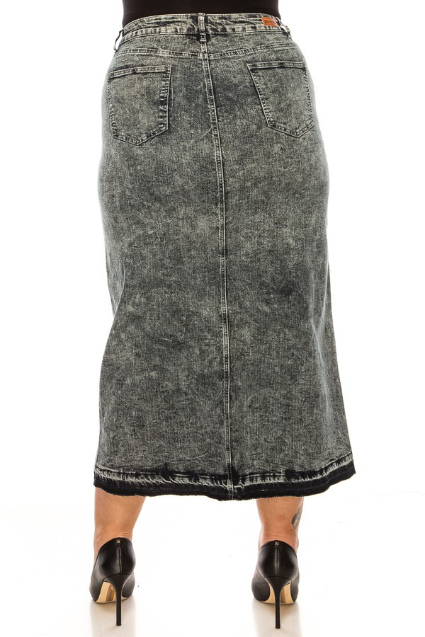 Denim Long Skirt Plus Size