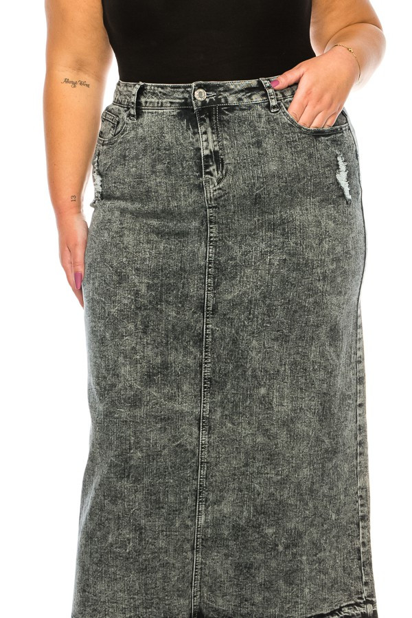 Denim Long Skirt Plus Size