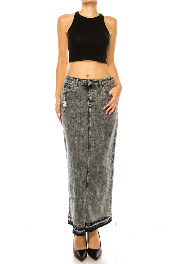 Denim Long Skirt