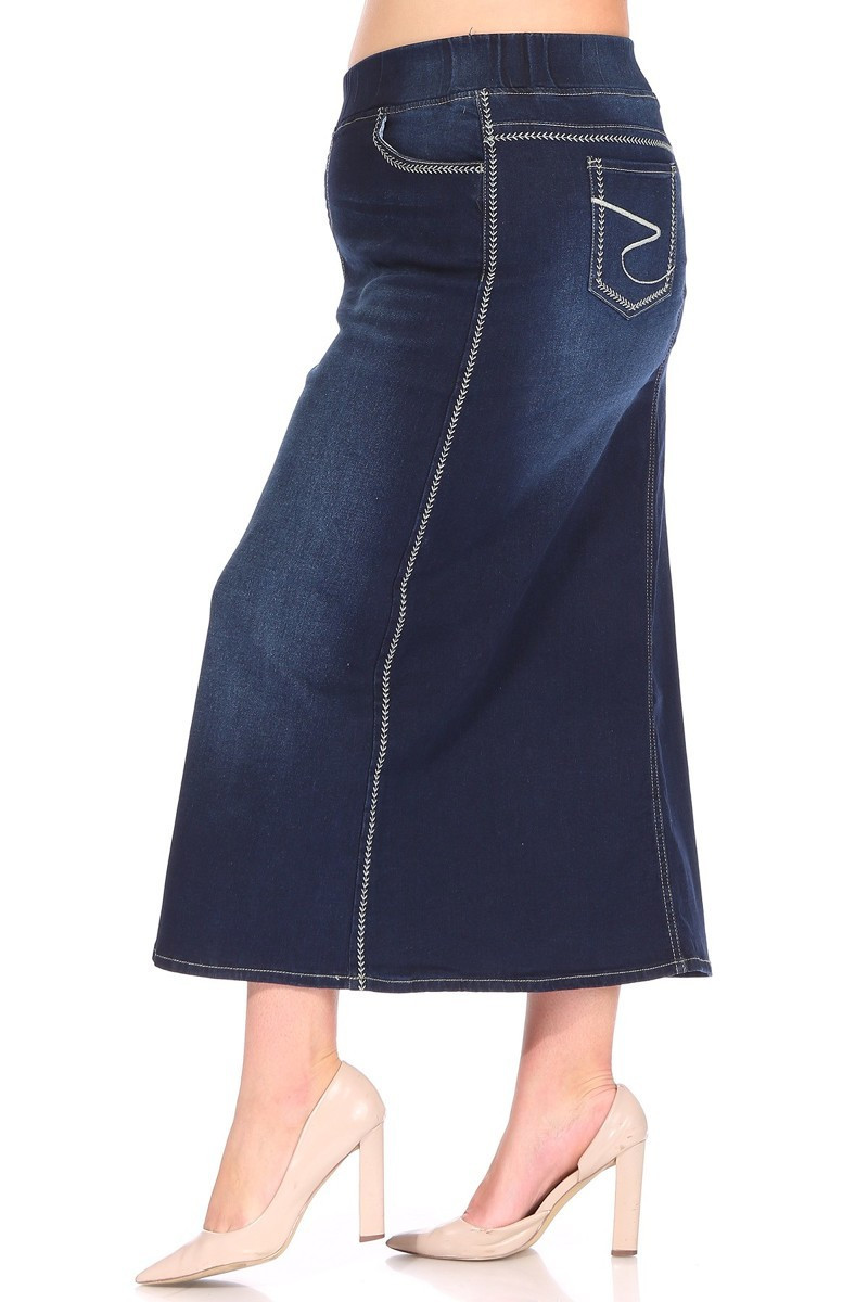 Denim Long Skirt Plus Size