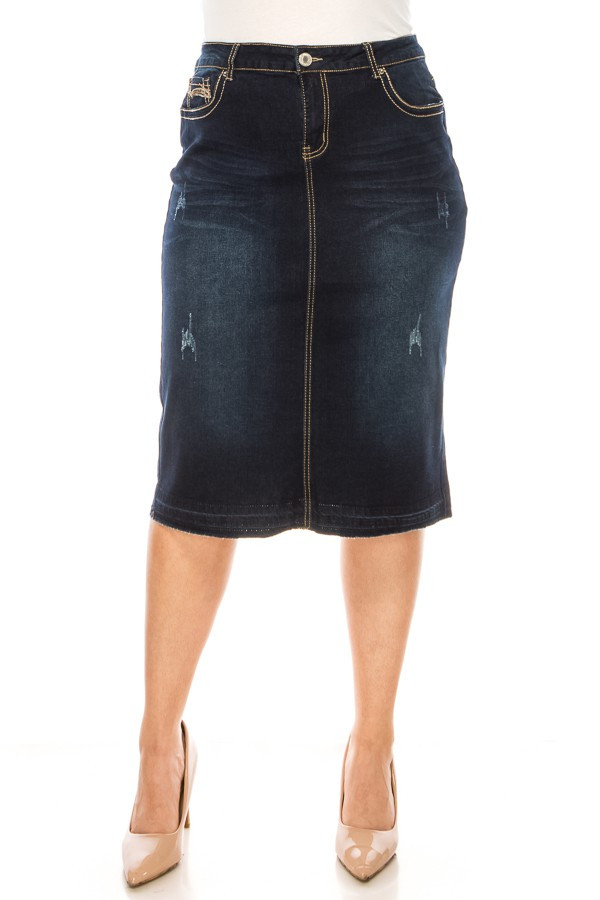 Denim Skirt Plus Size
